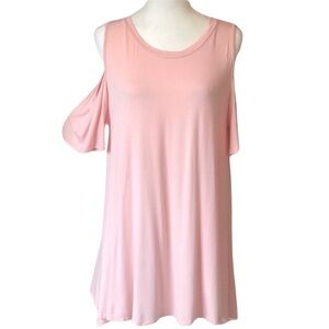 BOUTIQUE ITEM- 💥LAST ONE💥 BLUSH COLD SHOULDER TOP